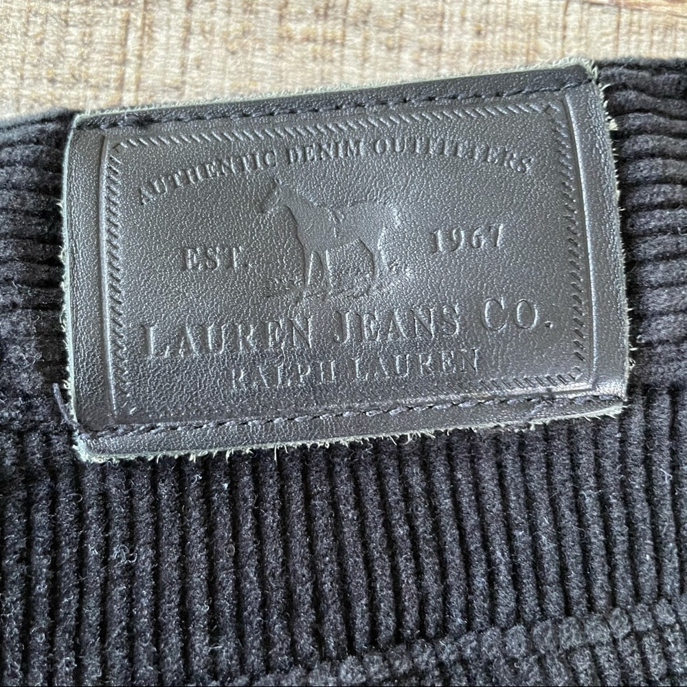 Lauren Jeans Co Corduroy Classic Straight Leg Black Pants Petite Size 2 - Picture 4 of 6